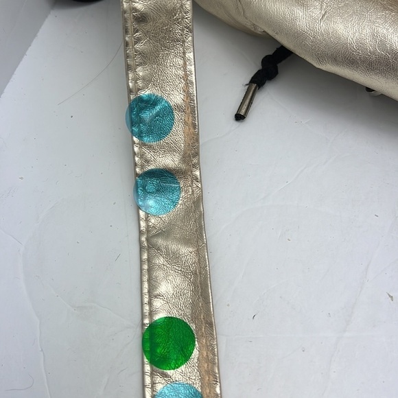 Victoria’s Secret Pink Mini Metallic Gold Shimmer Backpack Academia Travel Bag - Picture 15 of 16